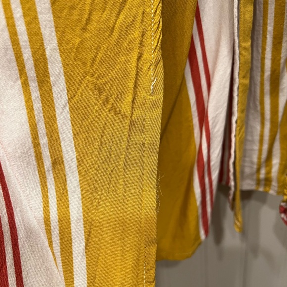 Yellow Stripe Urban Outfitters Mini Wrap Dress - Picture 3 of 4